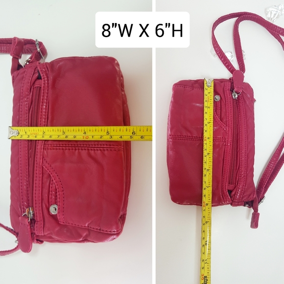 Fiorelli💗Raspberry Crossbody/Shoulder Bag|Multi Front Pockets|Adjustable Strap - Picture 9 of 10